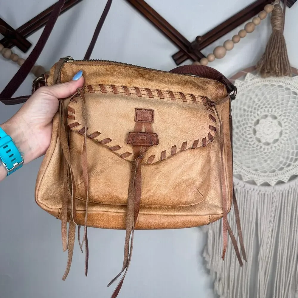 Lucky Brand Chimayo Leather Shoulder Fringe Bag